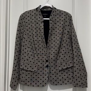 Lane Bryant Black and Gray Plaid Polka Dot Blazer size 18